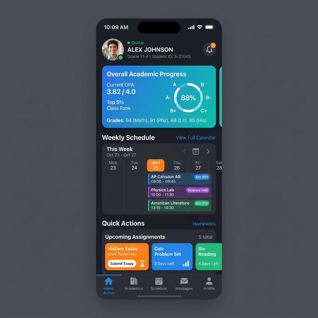 SchoolStak Student App Mockup