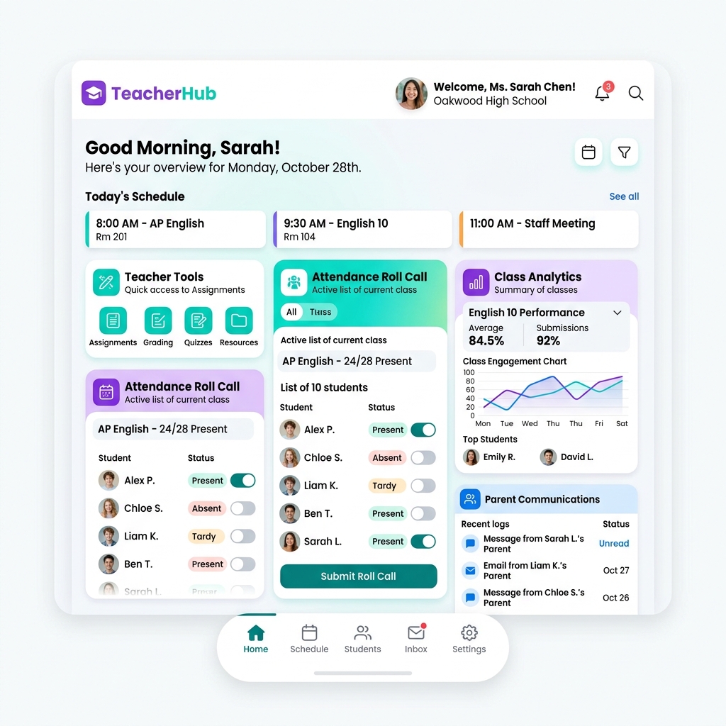 SchoolStak Teacher App Mockup